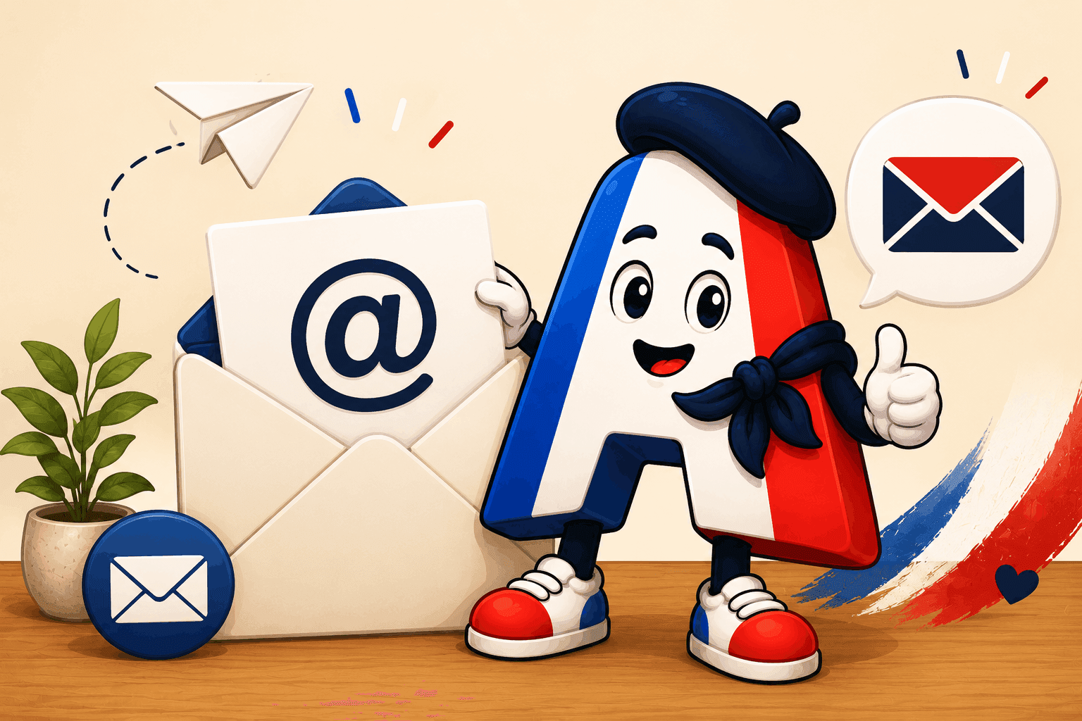 La mascotte d'Âmetricolore, prête à vous répondre