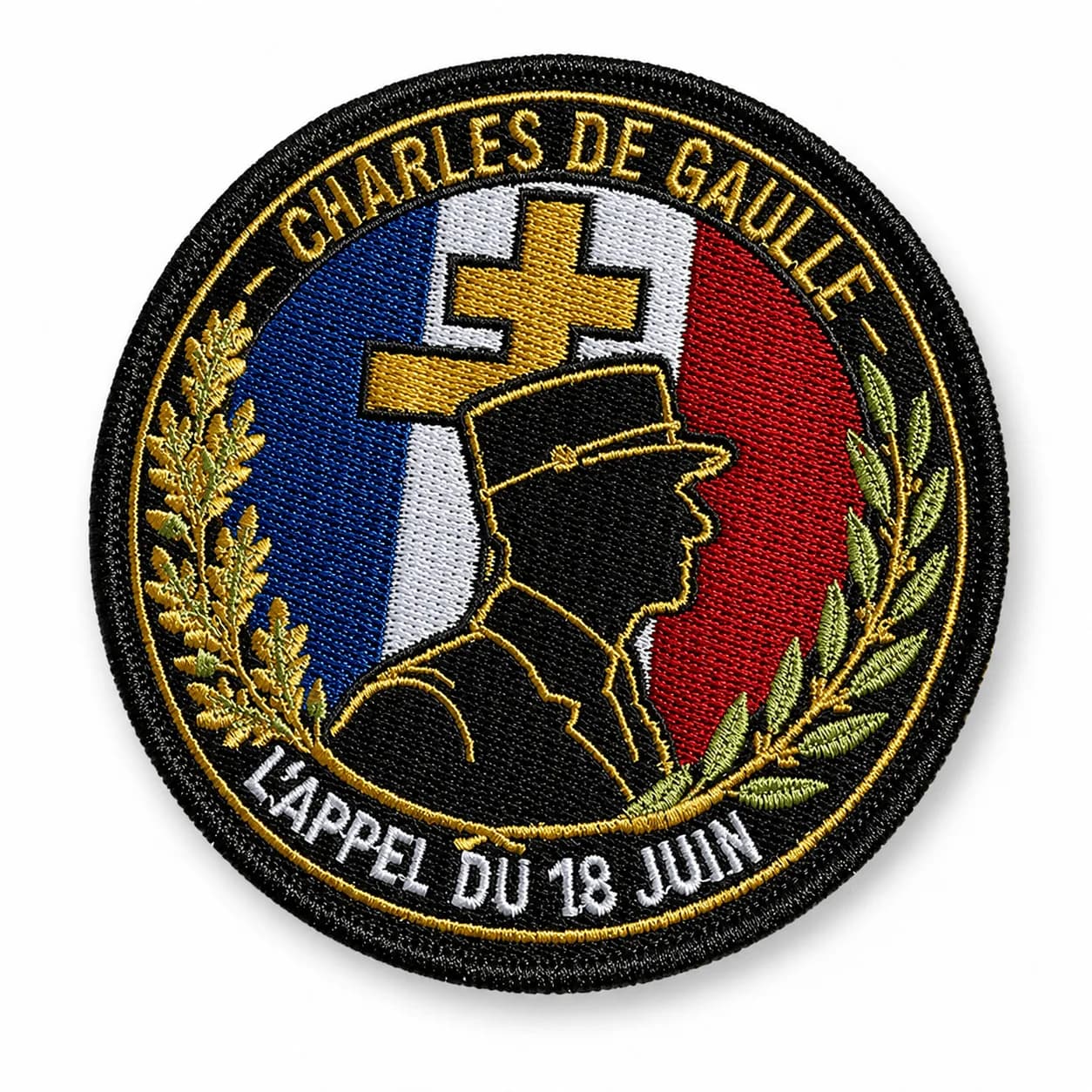 Écusson Brodé « Charles de Gaulle – L’Appel du 18 Juin »