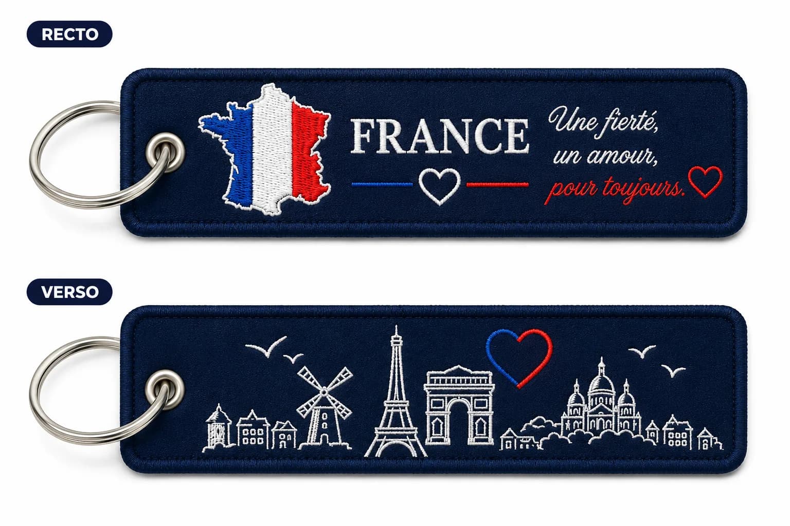 Porte-clé Tissé "Une Fierté, Un Amour, Pour Toujours"