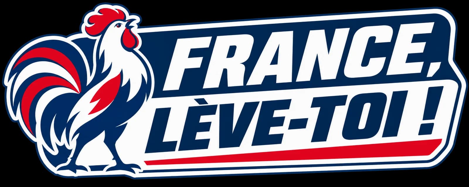 Autocollant « France, lève-toi ! » – Coq tricolore en vinyle renforcé