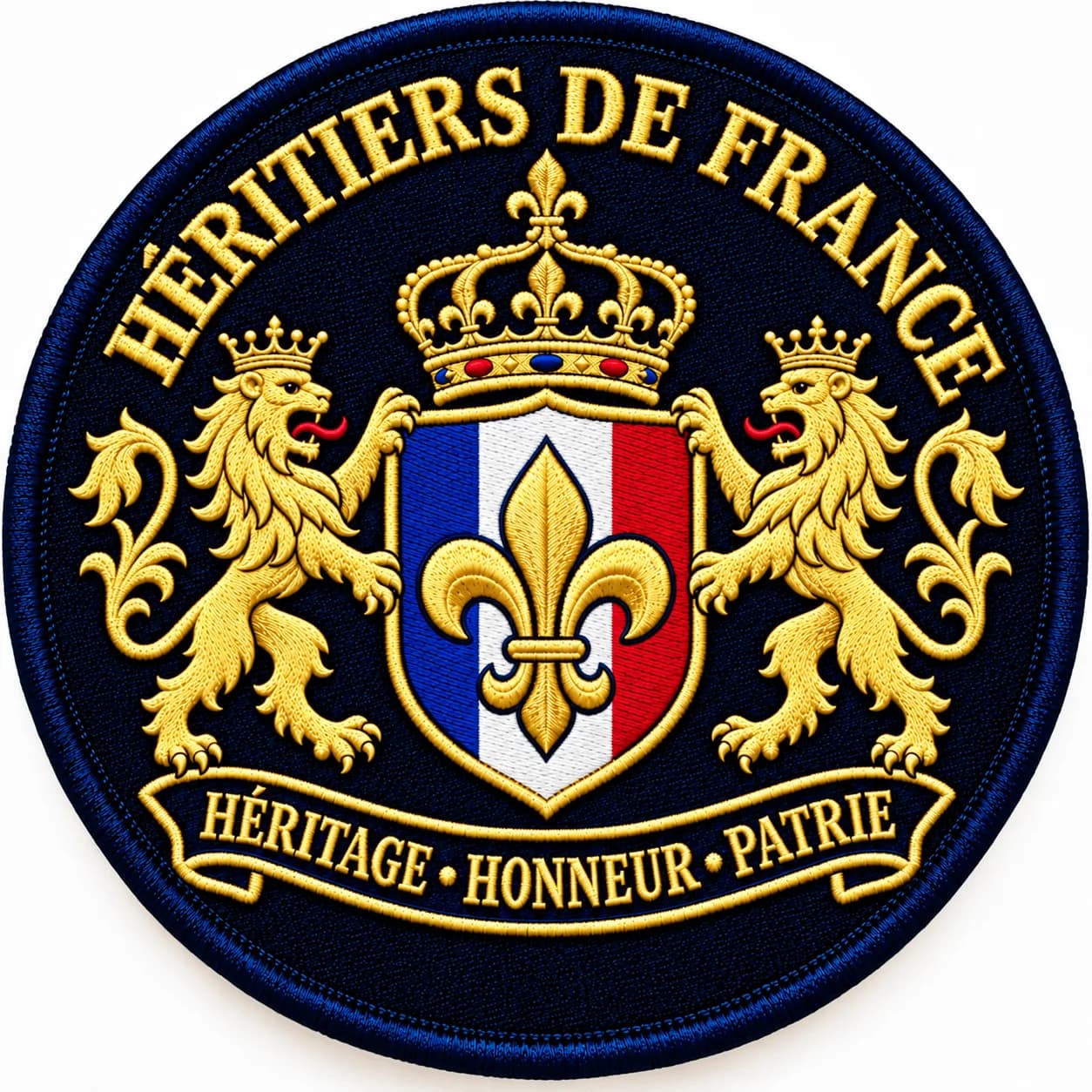 Écusson Brodé « Héritiers de France » – Héritage • Honneur • Patrie