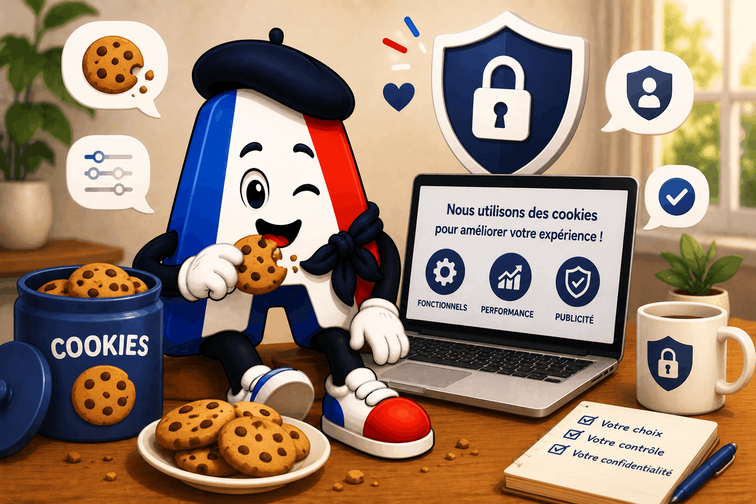 La mascotte d'Âmetricolore et les cookies