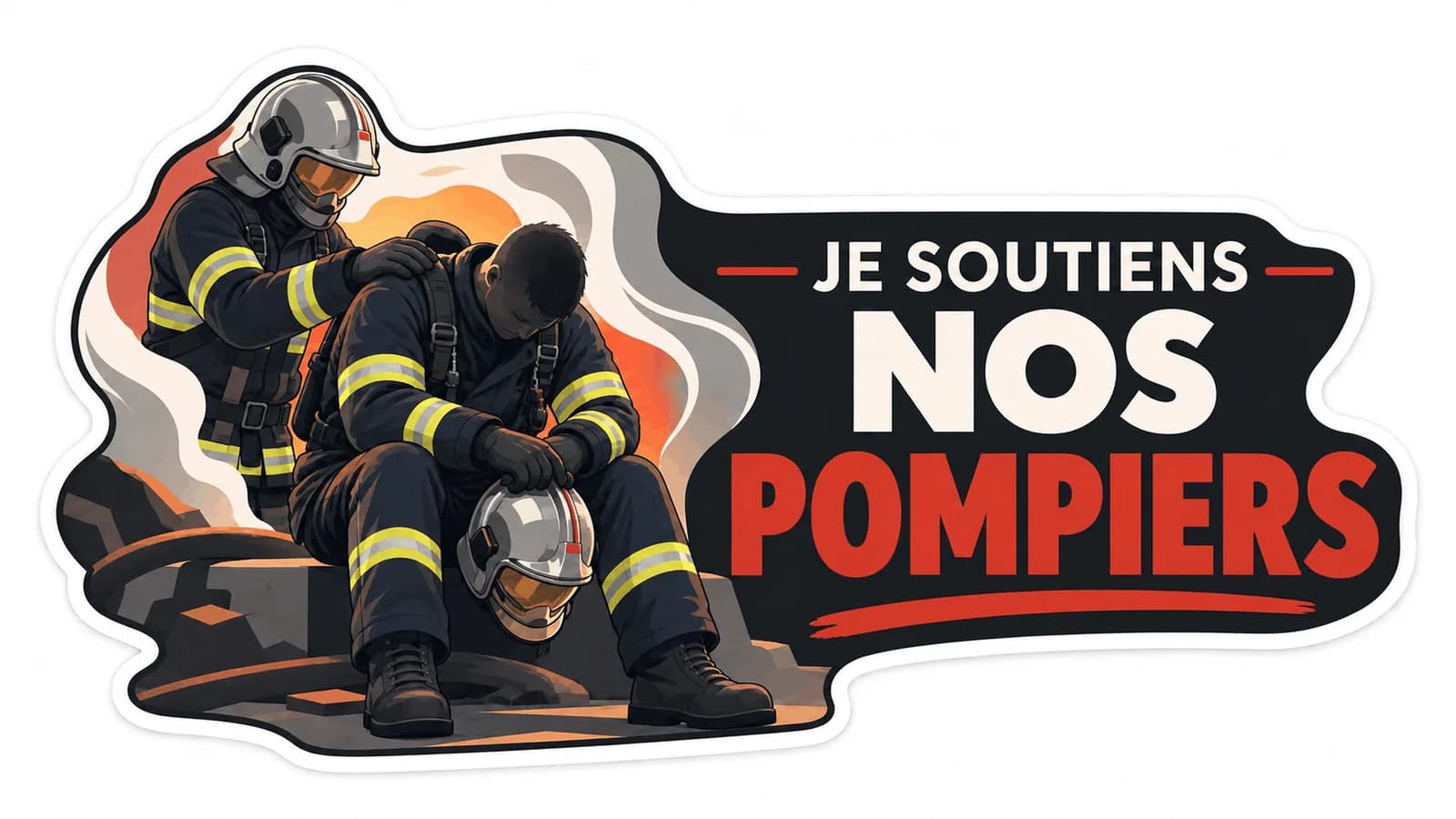 Autocollant « Je Soutiens Nos Pompiers » (V2)